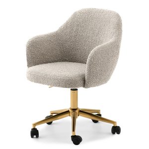 Fotel-biurowy LILLY beżowy boucle, podstawa złoty 340445 Fotel-biurowy LILLY beżowy boucle, podstawa złoty 340445