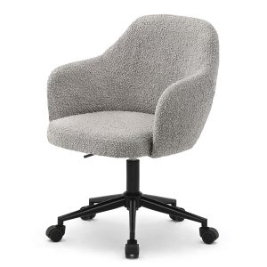 Fotel biurowy Lilly szary boucle, podstawa czarny 1068697 Fotel biurowy Lilly szary boucle, podstawa czarny 1068697