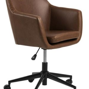 FOTEL BIUROWY na kółkach Nora Vintage brązowy EKOSKÓRA 299463