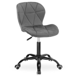 Fotel biurowy na kółkach Spiner Black grafitowy velvet 537427