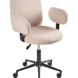 Fotel biurowy obrotowy boucle beżowy 806364