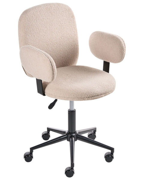 Fotel biurowy obrotowy boucle beżowy 806364