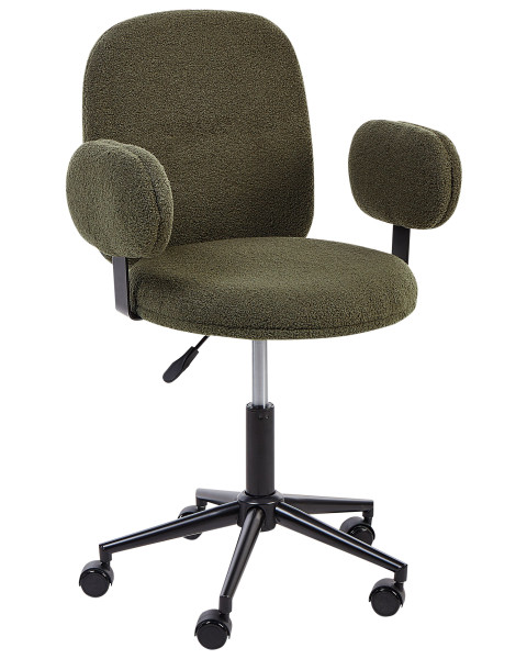 Fotel biurowy obrotowy boucle ciemnozielone 327692