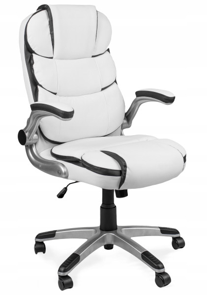 Fotel Biurowy Obrotowy Krzesło Do Biurka Ergonomiczny Biały LIVERPOOL 117080