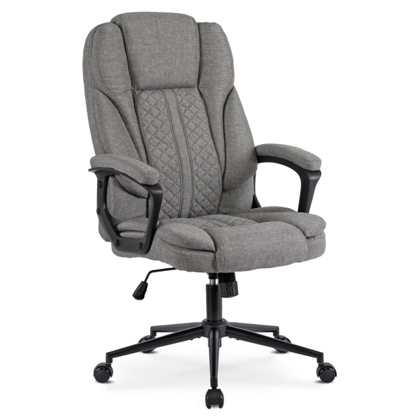 Fotel Biurowy Obrotowy Krzesło Do Biurka Komputer Ergonomiczny Szary PHONIX 739288