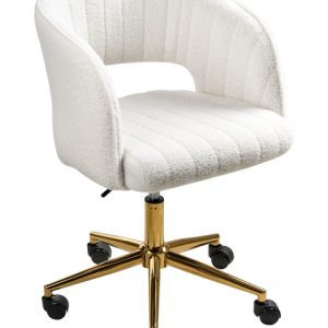 Fotel biurowy pikowany boucle złamana biel 802625 Fotel biurowy pikowany boucle złamana biel 802625