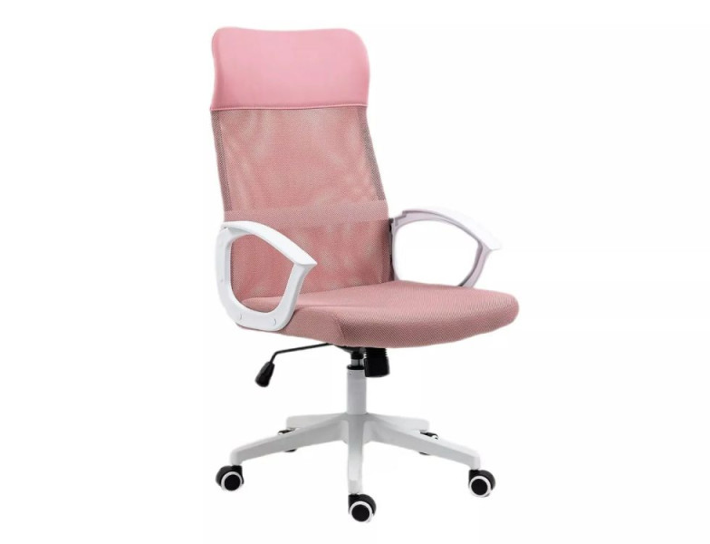 Fotel biurowy Q-026 różowy/biały 839899