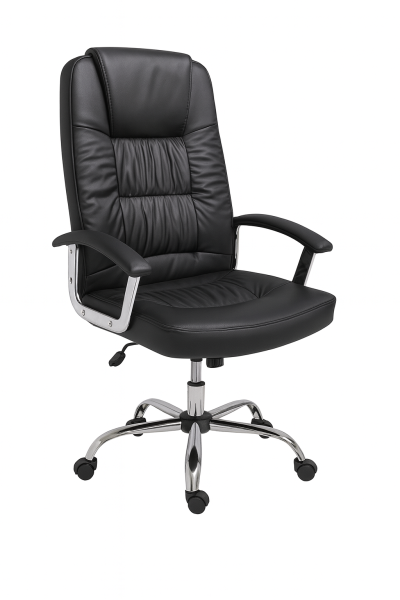 Fotel biurowy regulowany prezesa obrotowy ekoskóra premium KB111 czarny 803369