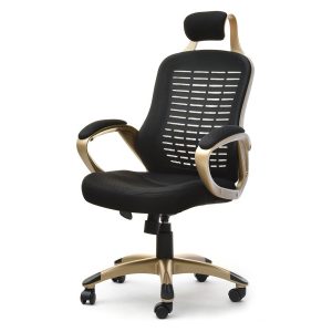 Fotel-Biurowy Rind Złoty-Czarny Mesh, Podstawa Czarny 333833 Fotel-Biurowy Rind Złoty-Czarny Mesh, Podstawa Czarny 333833
