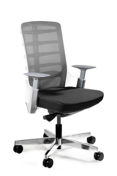 Fotel biurowy SPINELLY biały/czarny siatka/tkanina 298875