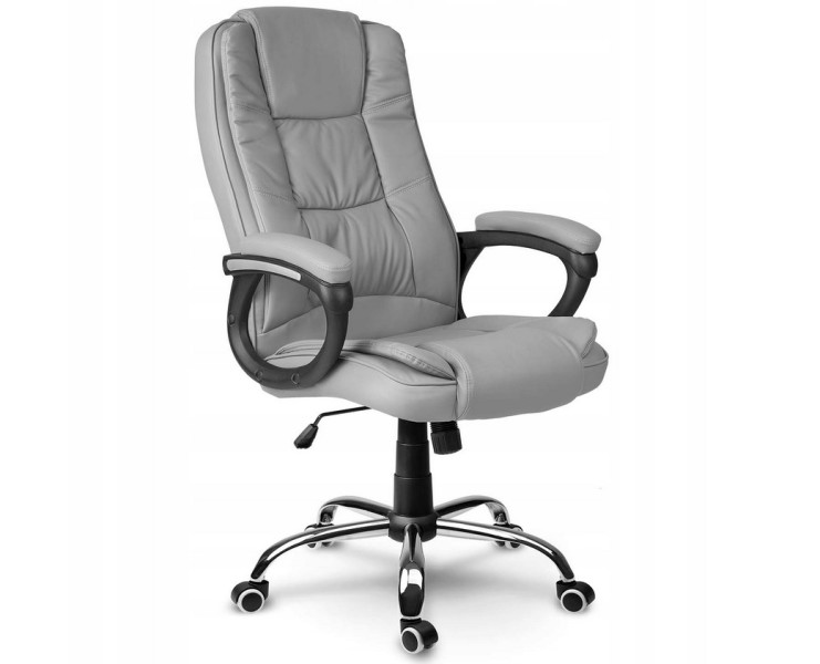 Fotel biurowy szary ergonomiczny komfortowy do pracy i relaksu STILO 781712