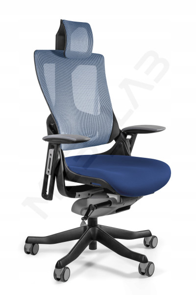Fotel biurowy WAU 2 czarny/royalblue siatka/tkanina 338088
