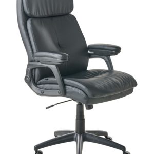 Fotel biurowy wysokie oparcie ekoskóra czarny 712054 Fotel biurowy wysokie oparcie ekoskóra czarny 712054