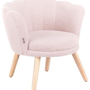 Fotel boucle dla dzieci pastelowy róż 711785 Fotel boucle dla dzieci pastelowy róż 711785