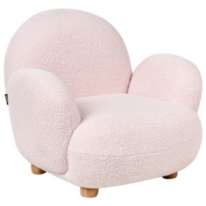 Fotel boucle dla dzieci pastelowy róż 668417 Fotel boucle dla dzieci pastelowy róż 668417