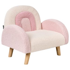 Fotel boucle dla dzieci różowy 668422 Fotel boucle dla dzieci różowy 668422