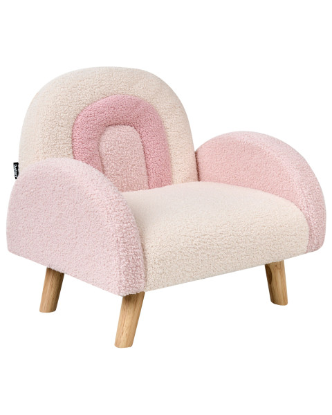 Fotel boucle dla dzieci różowy 668422