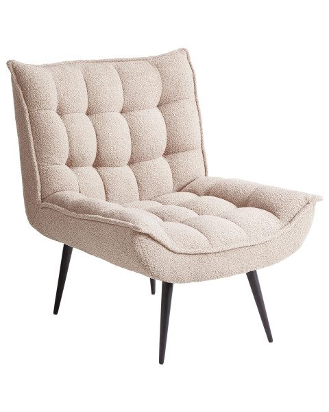 Fotel boucle metalowe nóżki beżowy 516122
