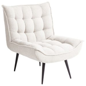 Fotel boucle metalowe nóżki biały 516123 Fotel boucle metalowe nóżki biały 516123