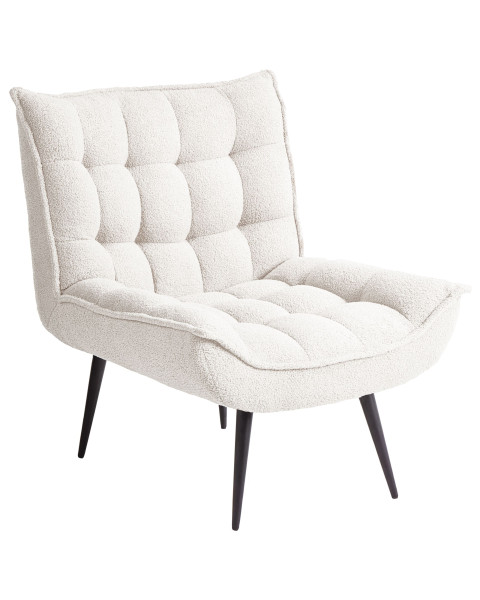 Fotel boucle metalowe nóżki biały 516123