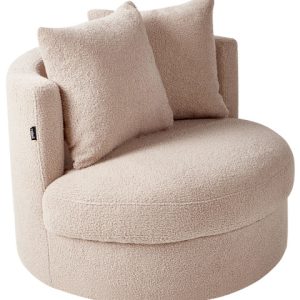 Fotel boucle obrotowy beżowy 515988 Fotel boucle obrotowy beżowy 515988