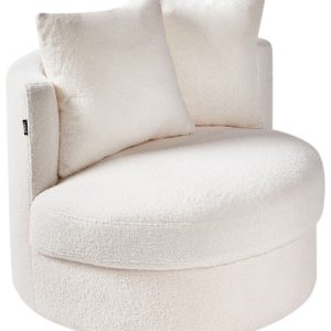 Fotel boucle obrotowy biały 515989 Fotel boucle obrotowy biały 515989