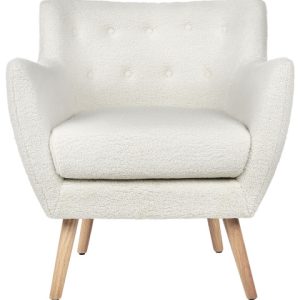 Fotel boucle retro biały 433388 Fotel boucle retro biały 433388