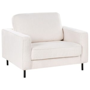 Fotel boucle tapicerowany biały 597730 Fotel boucle tapicerowany biały 597730