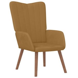 Fotel brązowy obity aksamitem 862570