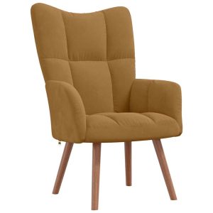 Fotel brązowy obity aksamitem 862590