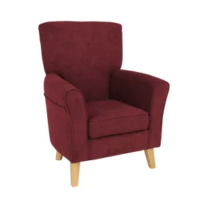 Fotel Bristol Bordowy Gładki Velwet Wysokie Oparcie Wygodny do Salonu 1055352 Fotel Bristol Bordowy Gładki Velwet Wysokie Oparcie Wygodny do Salonu 1055352