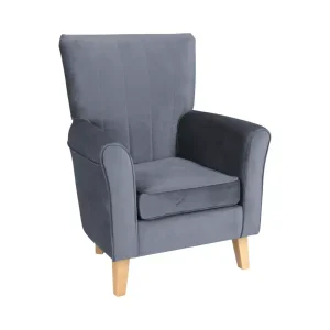 Fotel Bristol Jasny Szary Welur Wysokie Oparcie Wygodny do Salonu 1055359 Fotel Bristol Jasny Szary Welur Wysokie Oparcie Wygodny do Salonu 1055359