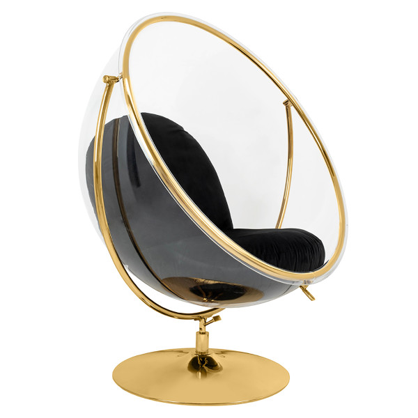 Fotel BUBBLE STAND 2 GOLD VELVET poduszka czarna 195932