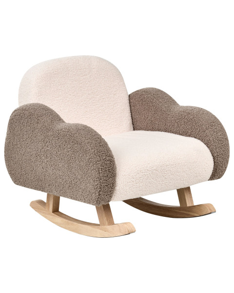 Fotel bujany boucle dla dzieci beżowy 668411