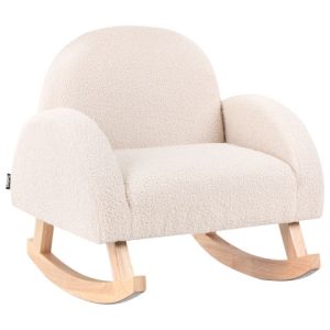 Fotel bujany boucle dla dzieci jasnobeżowy 711791 Fotel bujany boucle dla dzieci jasnobeżowy 711791