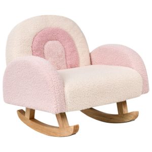 Fotel bujany dziecięcy boucle różowy OMBO 727683 Fotel bujany dziecięcy boucle różowy OMBO 727683