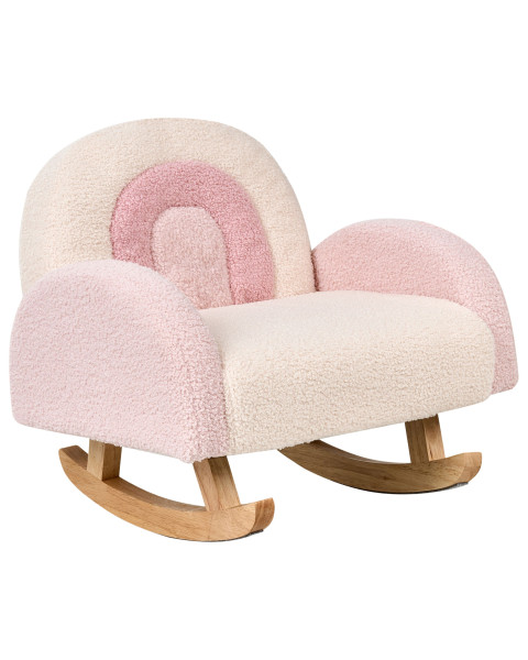 Fotel bujany dziecięcy boucle różowy OMBO 727683