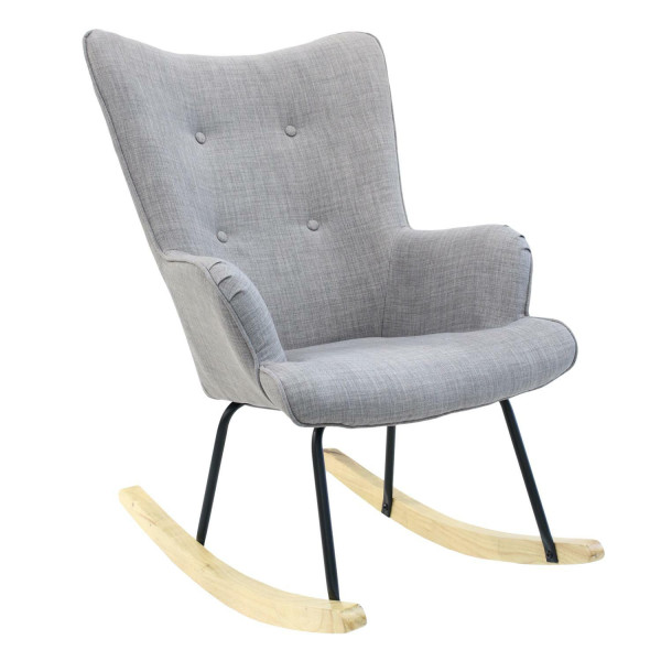 FOTEL BUJANY Helsinki szary płozy z drewna nowoczesny 652326