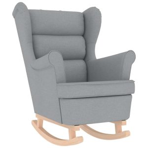 Fotel bujany jasnoszary 74x90x102 cm tapicerowany tkaniną 786570