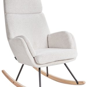 Fotel bujany krzesło tapicerowany złamana biel 653397