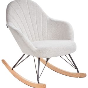 Fotel bujany krzesło tapicerowany złamana biel 653319