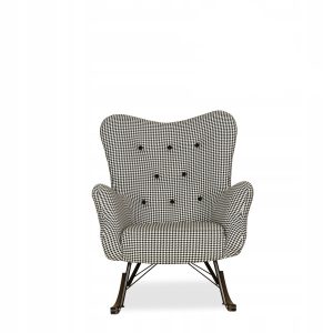 Fotel bujany uszak skandynawski Luna Print Pepitka 161367 Fotel bujany uszak skandynawski Luna Print Pepitka 161367