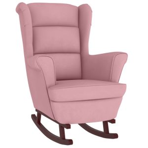 Fotel Bujany Wypoczynkowy Różowy Fotel Tapicerowany Do Salonu Pokoju 786968 Fotel Bujany Wypoczynkowy Różowy Fotel Tapicerowany Do Salonu Pokoju 786968