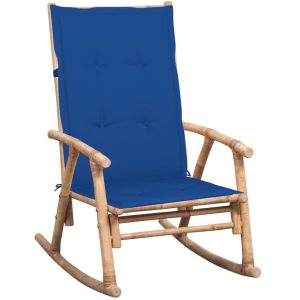 Fotel Bujany z Poduszką Krzesło Ogrodowe Bambusowe Na Taras Balkon Ogród 936987 Fotel Bujany z Poduszką Krzesło Ogrodowe Bambusowe Na Taras Balkon Ogród 936987