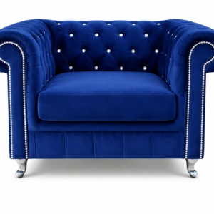 Fotel Chesterfield Asti glamour granatowy tapicerowany nowoczesny stylowy 959342