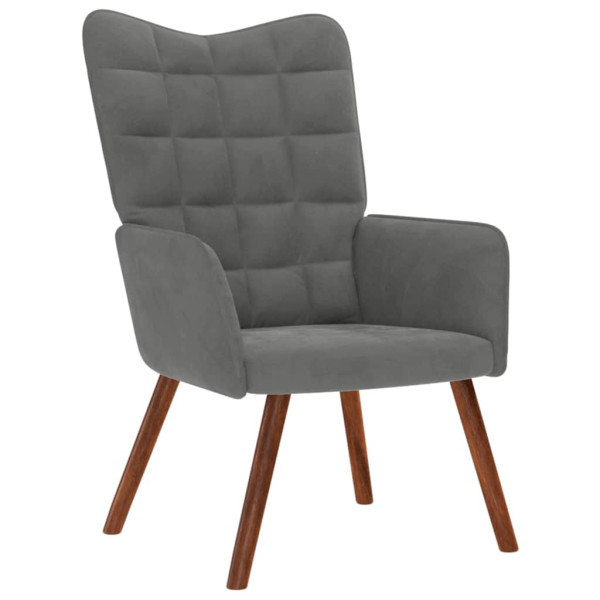 Fotel ciemnoszary obity aksamitem 858401