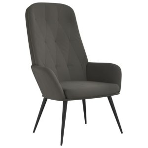 Fotel ciemnoszary obity aksamitem 791897