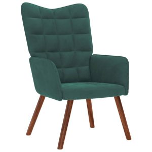 Fotel ciemnozielony obity aksamitem 858612