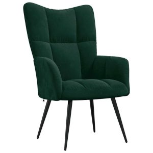 Fotel ciemnozielony obity aksamitem 862600
