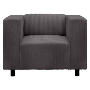 Fotel Clarkson Salon Szary Sztruks Nowoczesny Kubistyczny Komfortowy 1078221
